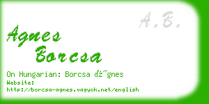 agnes borcsa business card